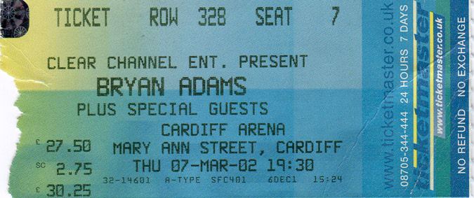 Bryan Adams Ticket